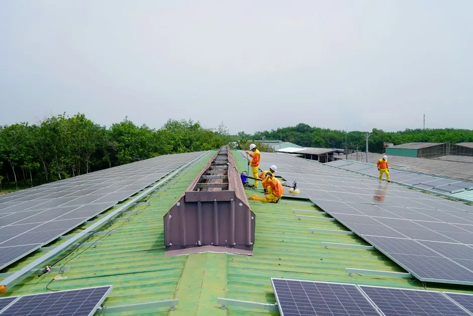 Standard Roofing team working on a storm damage roofing project in Houston Texas